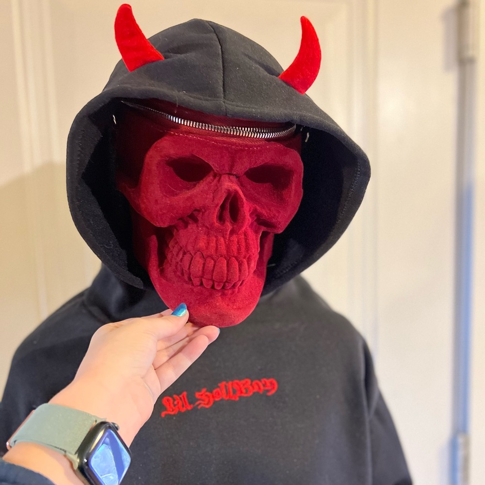 Hoodie with horns and wings